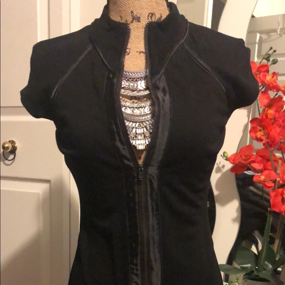 BEBE zipper front dress black
